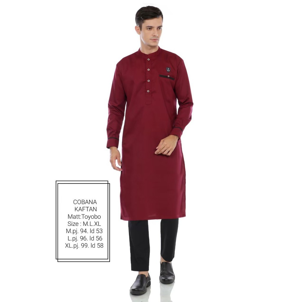 Terlaris ! Baju koko kurta pria dewasa lengan panjang kaftan atasan baju gamis pria lengan panjang Original Cobana / Baju koko kaftan pria lengan panjang