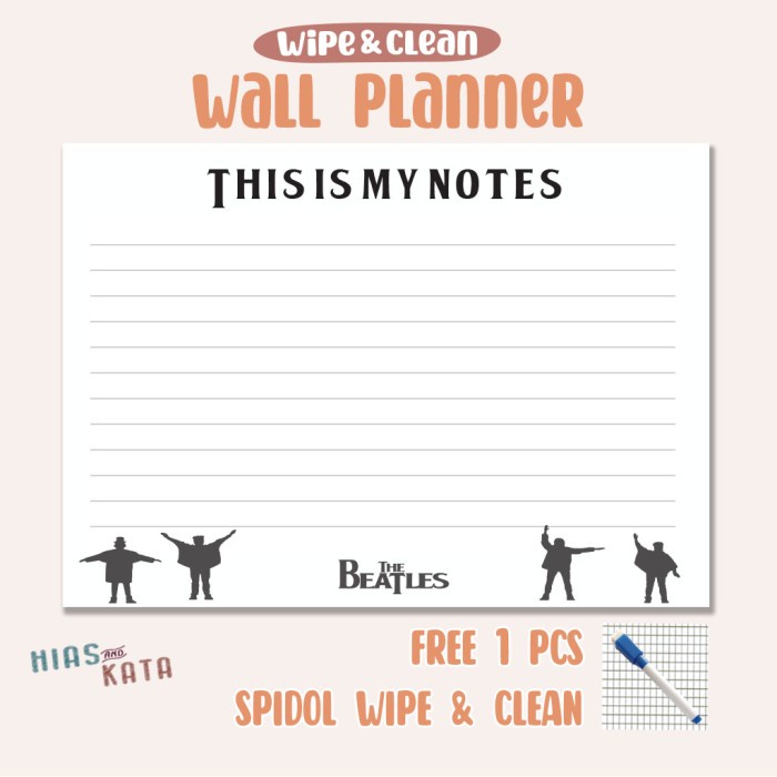 

Produk Unggulan Wall Planner This Is My Notes Daily Planner The Beatles A3 Gilaa!!!