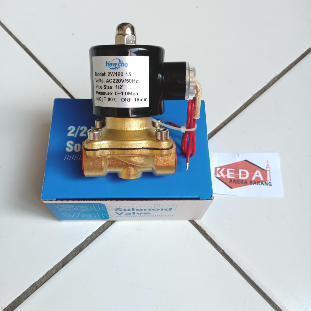 Jual Solenoid Valve 1/2" 1/2 Inch Brass Kuningan 220V AC 220VAC NC DN15 ...