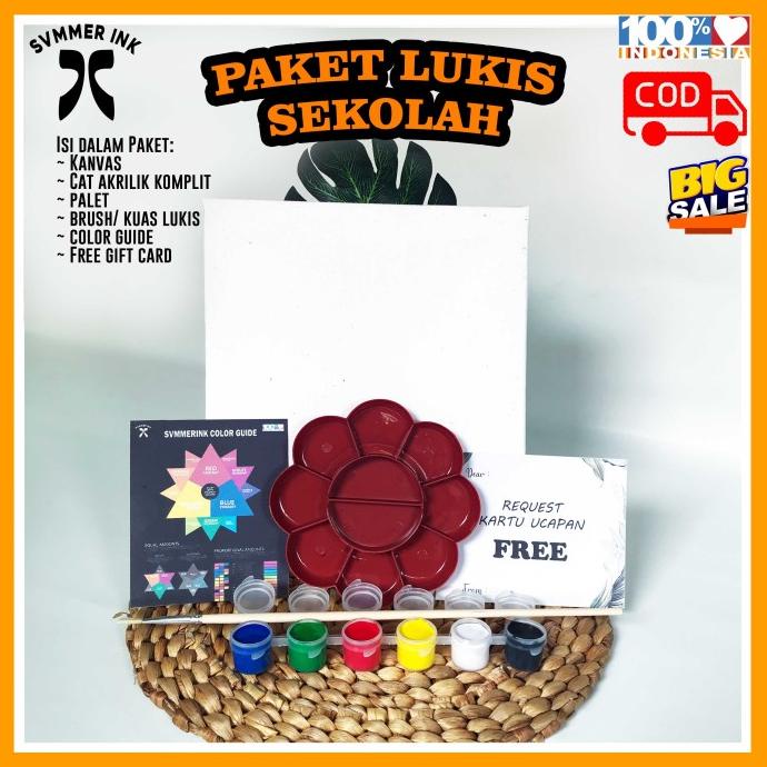 

Paket Sekolah Melukis 30X40Cm / Kanvas Lukis / Kuas / Cat Akrilik