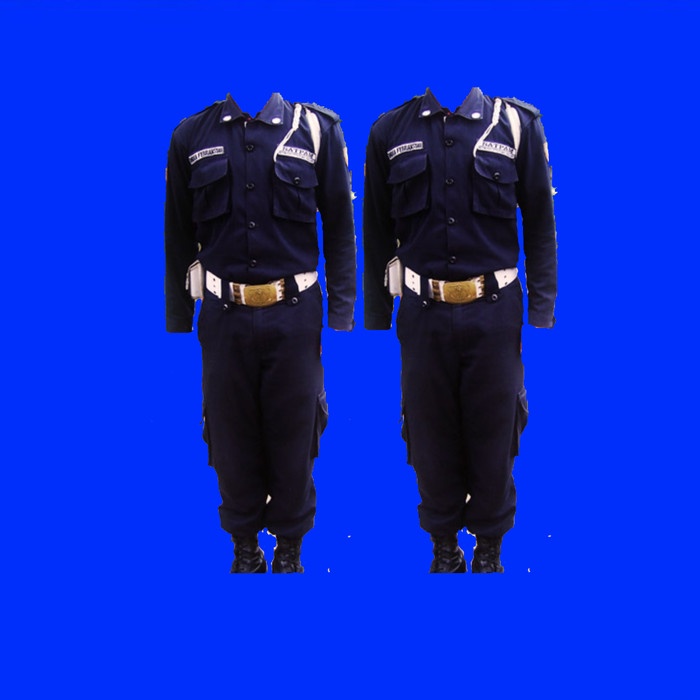 TERMURAH- STELAN PDL SATPAM / SECURITY LENGKAP / SERAGAM,KOPEL,TALIKUR - Biru, M