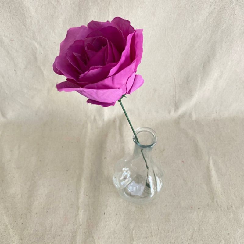 Bunga Artificial Rose Italy X1 (satuan) Bunga Artificial/Bunga Plastik/Bunga Dekorasi/Pernikahan-Ungu