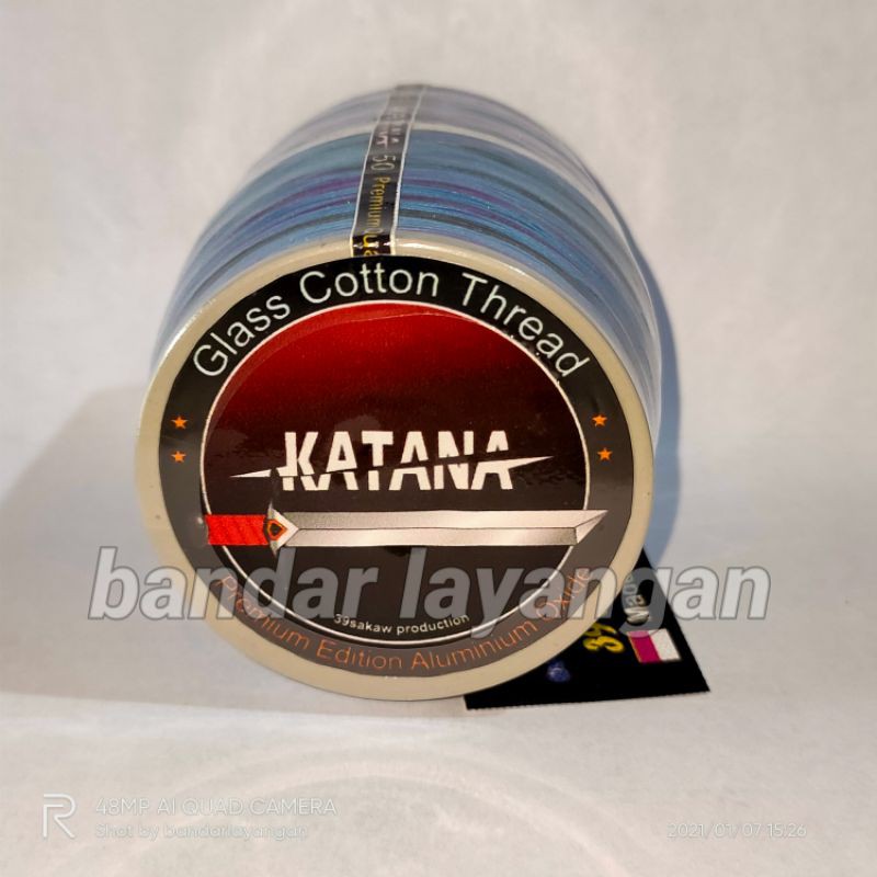 KATANA Gelasan katun nomor 50/2 (0,23mm) Aluminium Oxide. benang layangan tajam