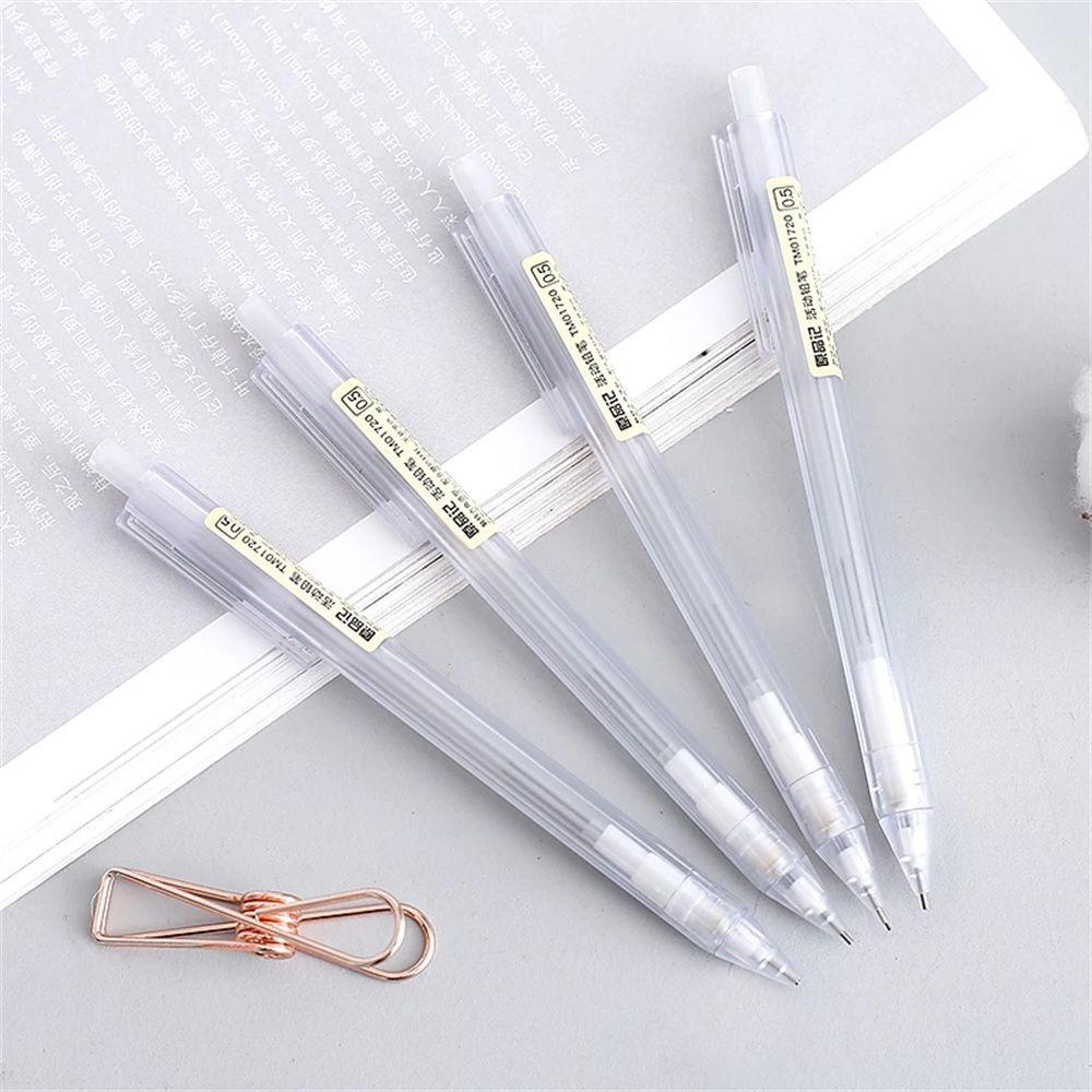 [Elegan] Pensil Mekanik Kantor 2Pcs 0.5/0.7mm Transparan Siswa Pensil Otomatis