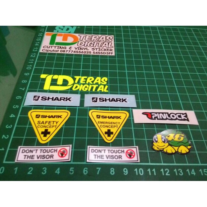 Shark Helmet Visor Stickers / Decals - Pair 4.5cm X 1cm