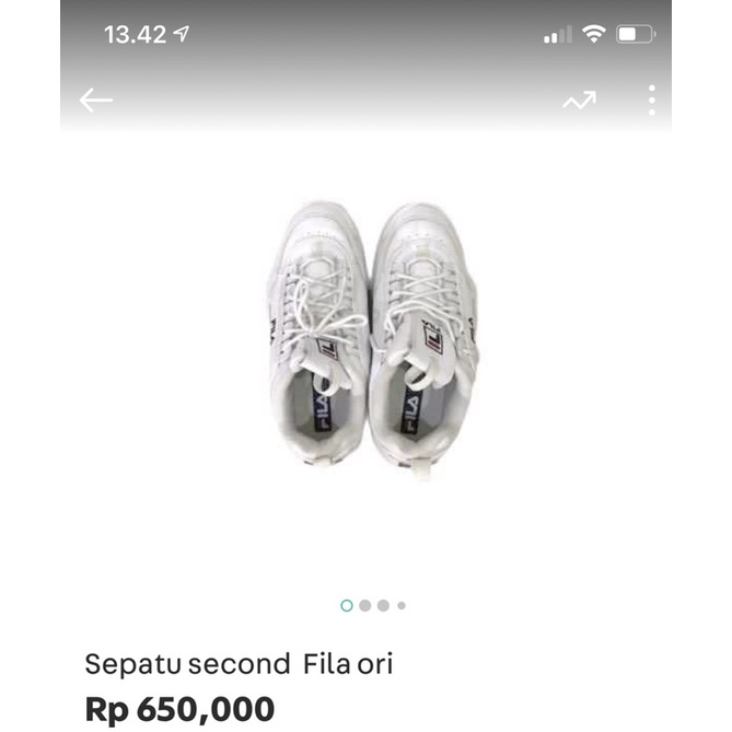 sepatu second fila ori (jual rugi)