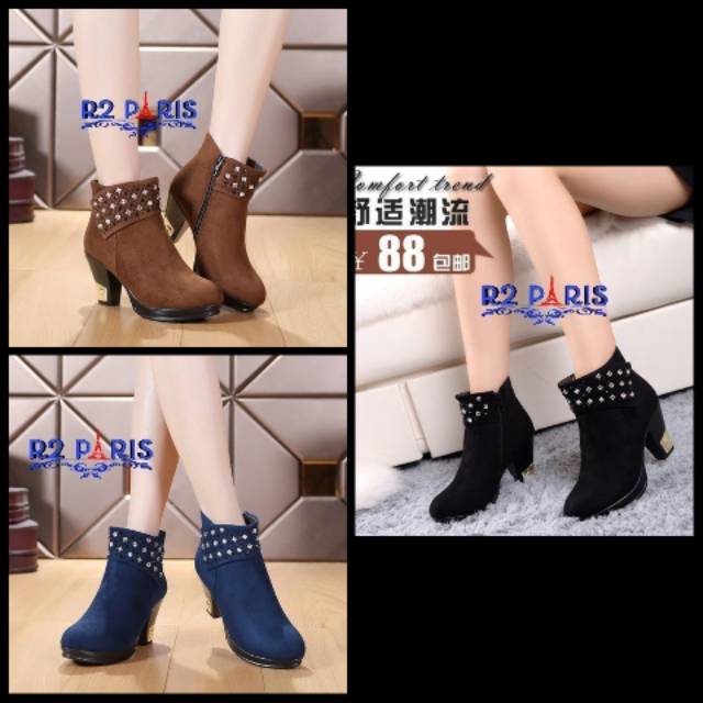 Sepatu boots hak (FP-6324),sepatu boots pesta wanita