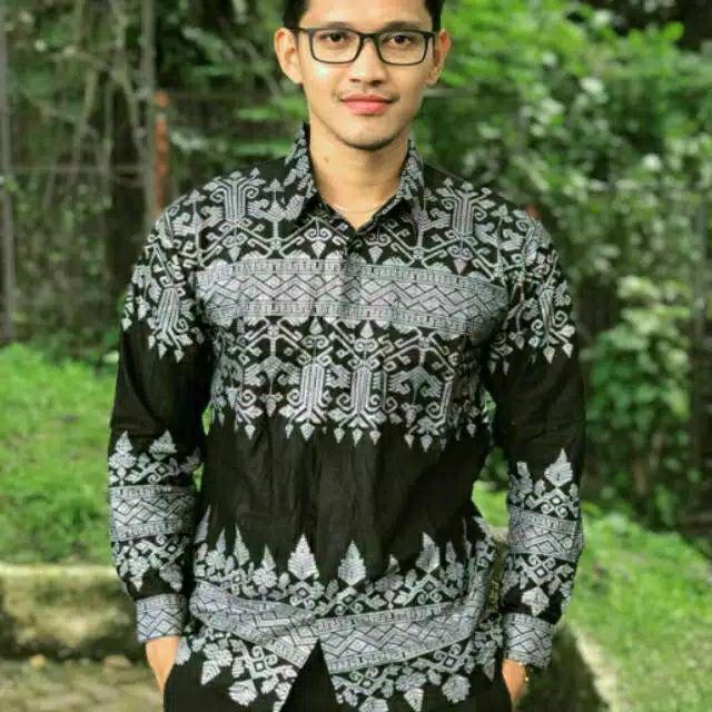Tey-17 Batik Pria Asj Sa Hrb026 Kenongo Kemeja Tosca Pendek Pekalongan Padi M L Xl Sogan Tulis ::
