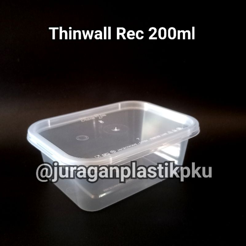 Kotak Plastik Thinwall Rec 200ml Victory isi 25pcs/pack | 200 ml Persegi Panjang Dessert Box