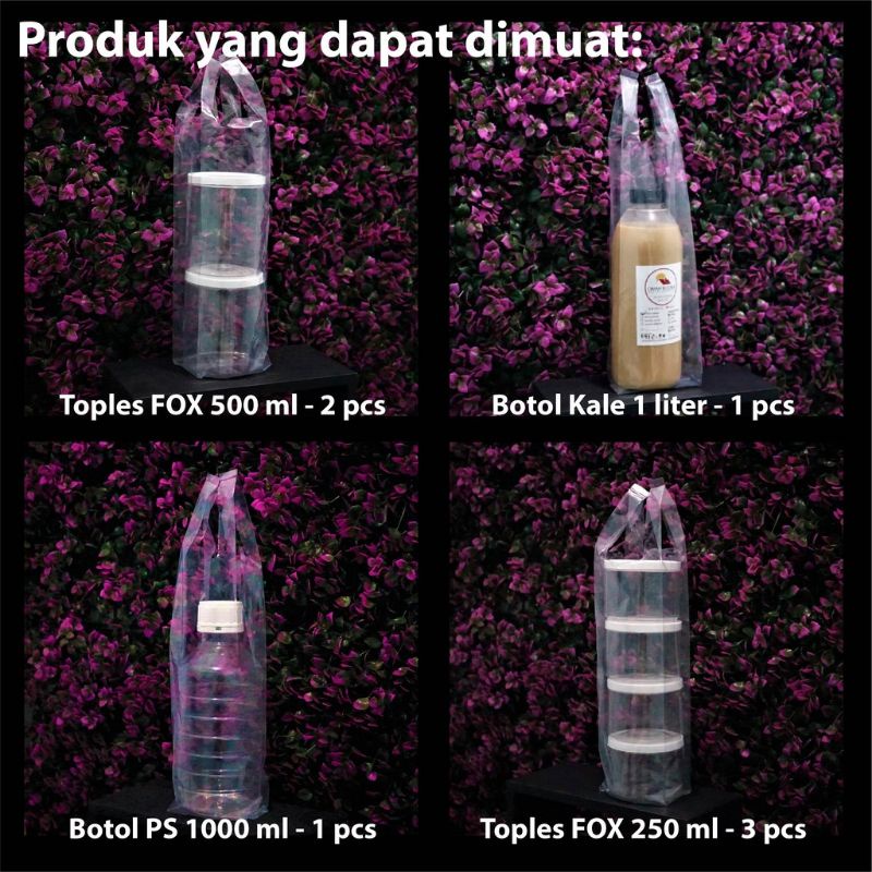 Kantong Plastik Bening 10x40 2 cup atau botol 1 liter