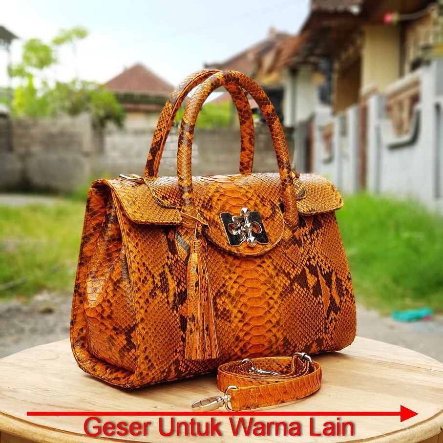 Tas Kulit Ular Arimbi Size 26 & 30 Handmade Asli Bali