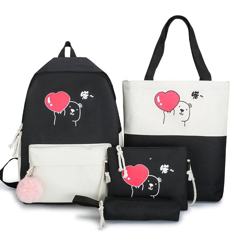 [ COD ] ZOLA - Tas Ransel Backpack Fashion Wanita DONA-VIKA(HITAM PUTIH)