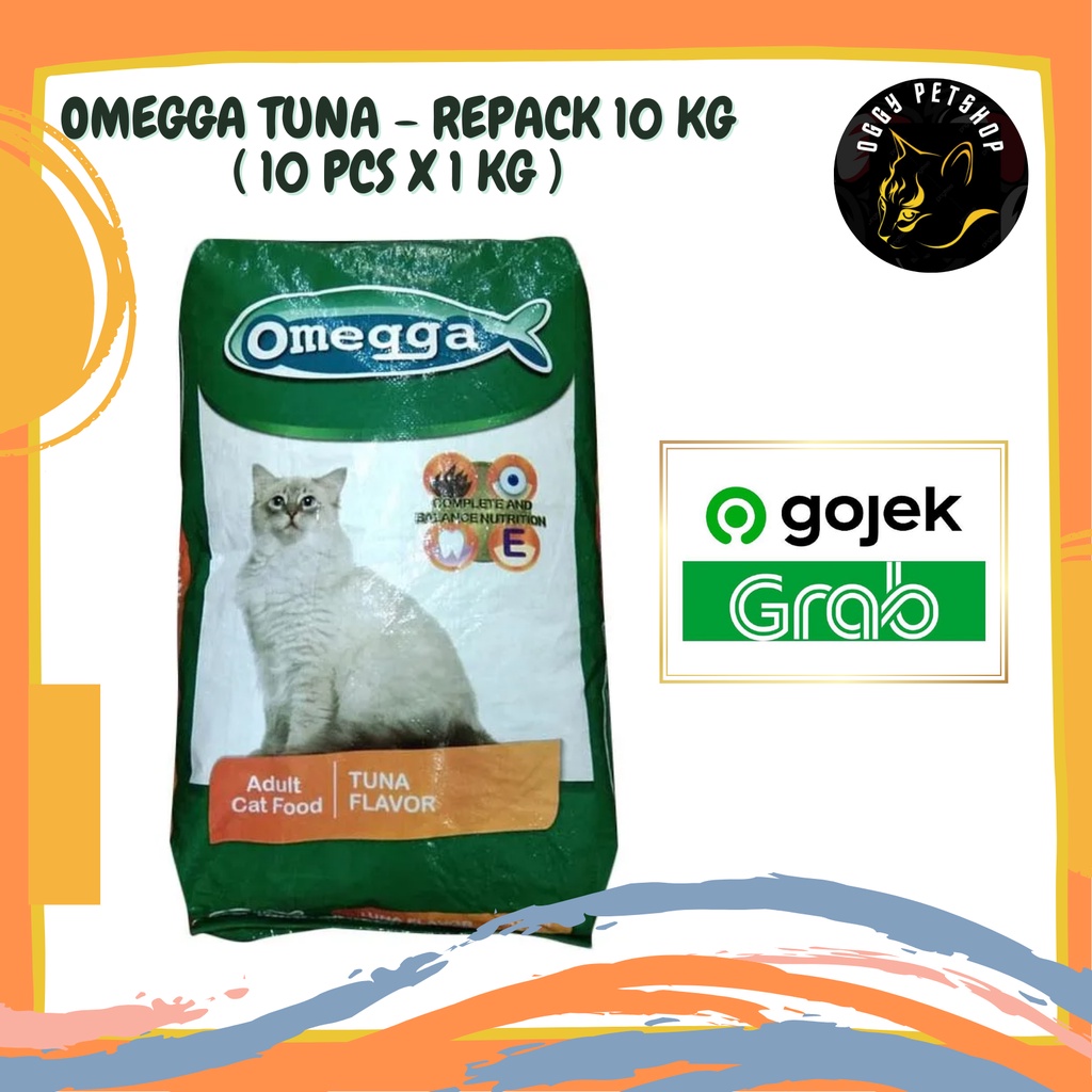 OMEGGA TUNA 10 Kg Makanan Kucing 10 pcs x 1 Kg Khusus Grab/Gojek