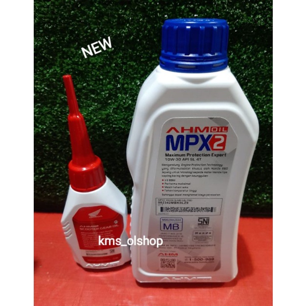 Paket Oli AHM MPX2 MPX 2 800 ml &amp; Oli Gardan Scooter Gear AHM Oil 120 ml Beat Scoopy Spacy Vario 125 150