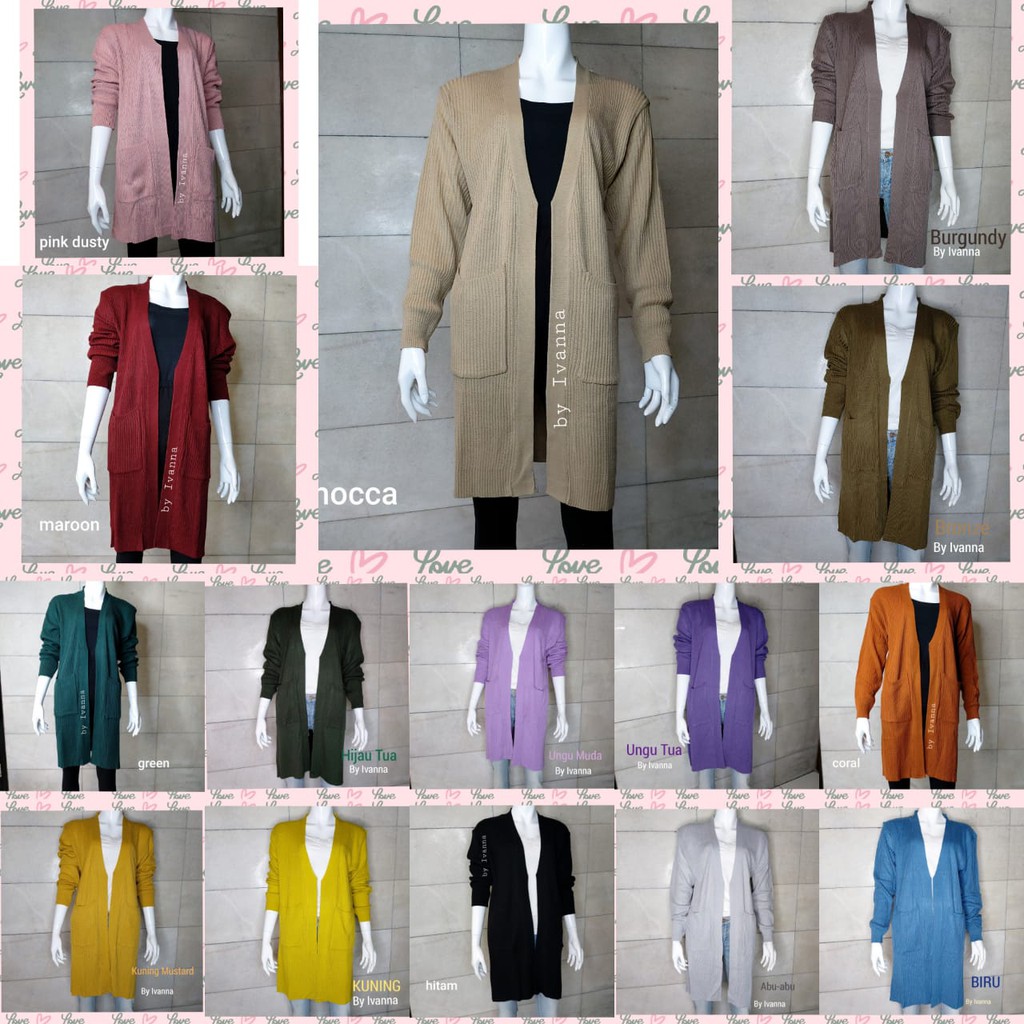 CardiganRajutPanjangTunikWanitaOversize