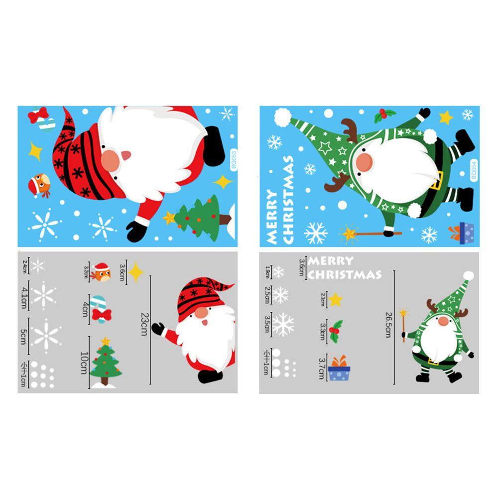 Preva 6lembar Merry Christmas Stiker Jendela Poster Dekorasi Sticker Self Adhesive Santa Claus