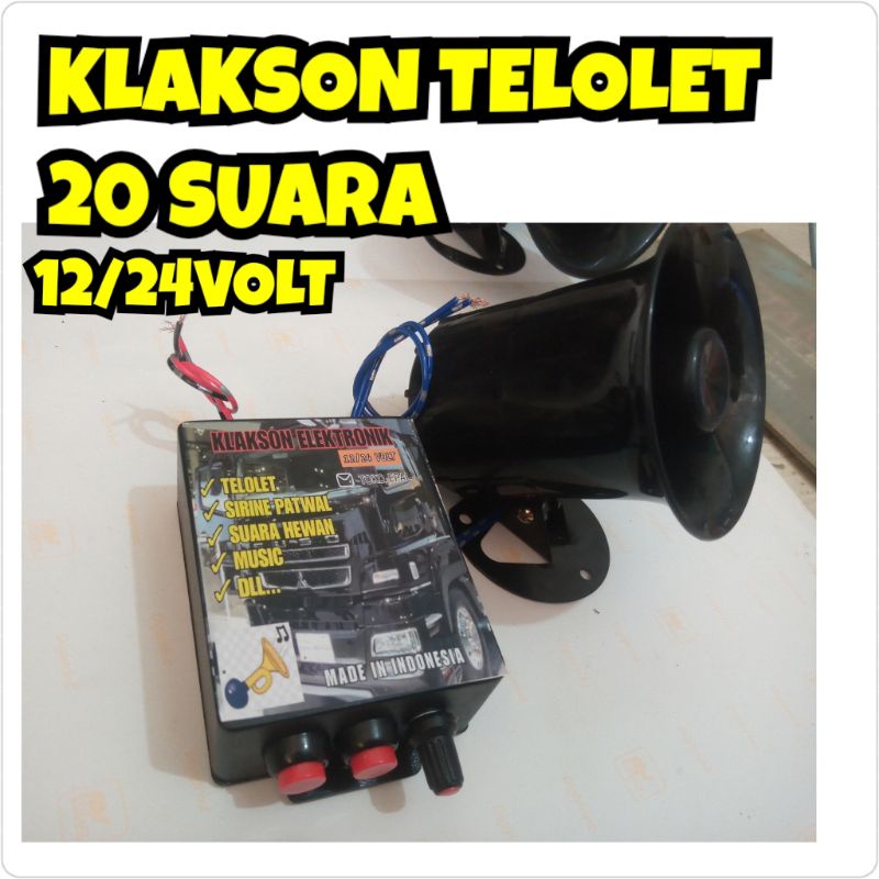 klakson suara anjing / telolet elektrik motor mobil 12 dan 24 VOLT