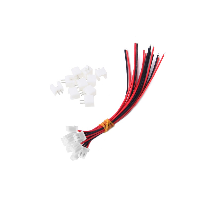 Mary 10set Plug Konektor JST XH 2.5-2 Pin Female &amp; Male Dengan Kawat 120MM