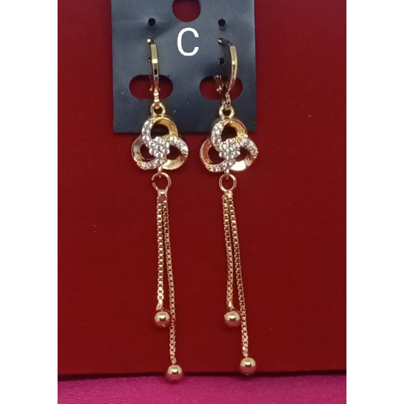 C21. Anting xuping wanita lapis emas dgn mata zircon