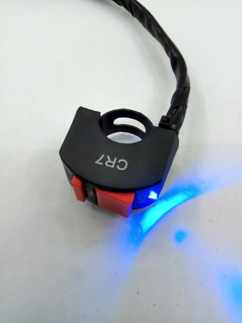 Saklar on off motor LED nyala biru