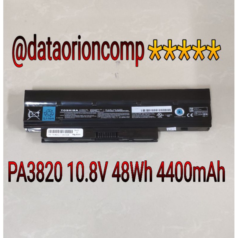 Baterai Battery TOSHIBA PA3820 PA3821 NB500 NB505 NB520 T210 T215