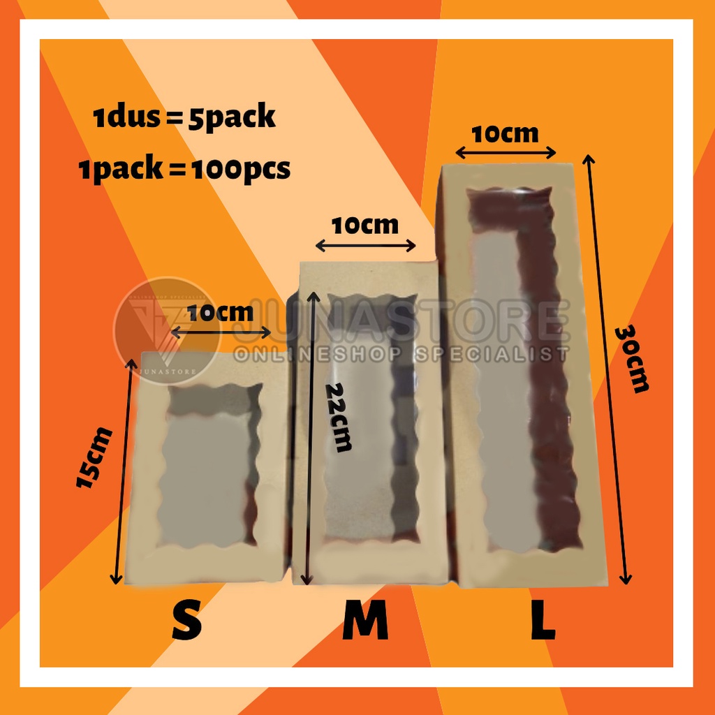 Image of Dus brownies kraft laminasi window ukuran S , M dan L #2