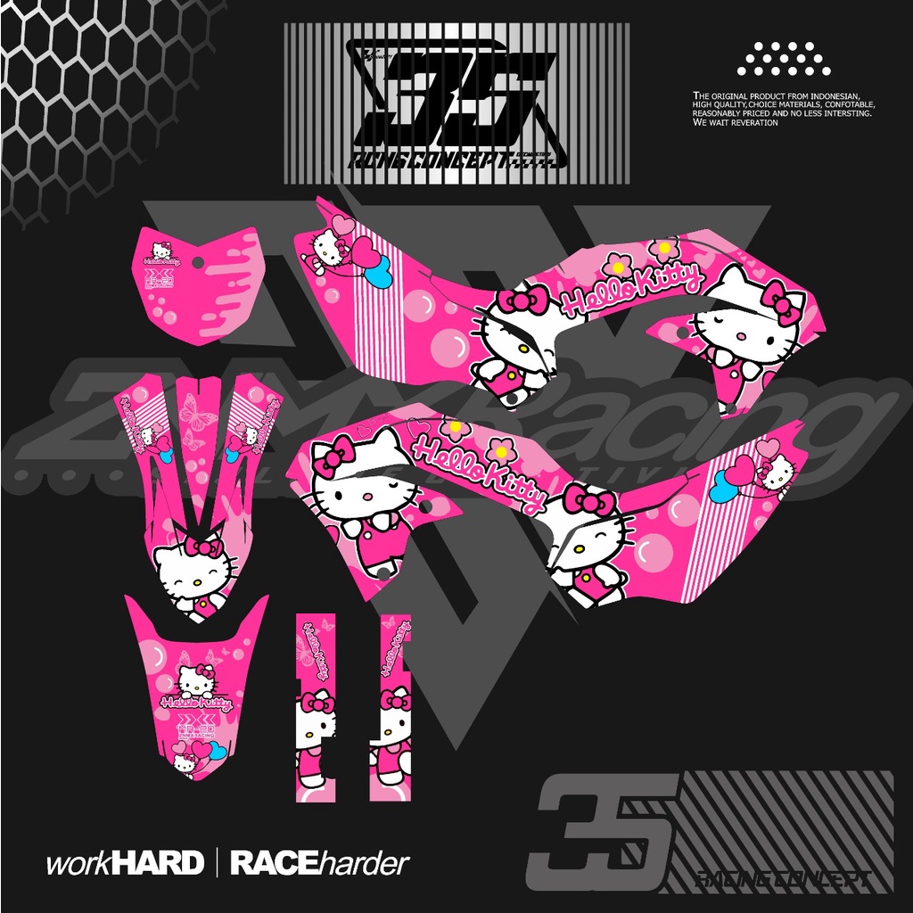 Jual Decal Klx 230 Hello Kitty Custom Bebas Desain Full Body Shopee