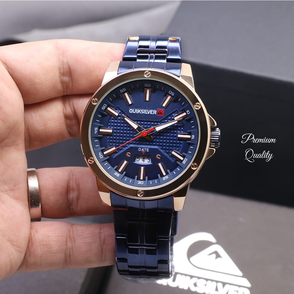 BEST SELLER JAM TANGAN PRIA QUIKSILV_R P180 TALI RUBBER CHRONO AKTIF TANGGAL AKTIF DM 4.5CM FREE BOX BATERAI CADANGAN || JAM TANGAN FASHION PRIA JAM TANGAN COWOK MURAH QS