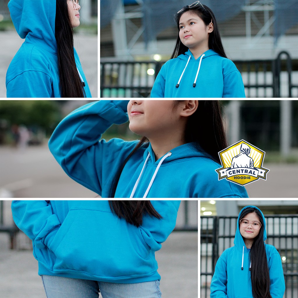 Central Hoodie JUMPER Jaket Sweater Unisex Pria Wanita Polos Fleece (Part 2) (COD)-Turkis
