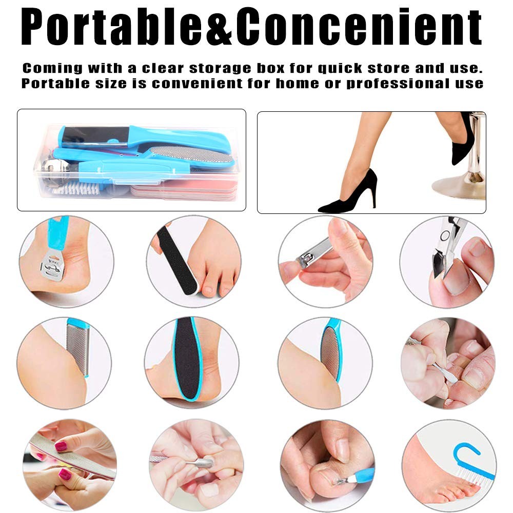 Alat Meni Menicure Pedi Pedicure Mengangkat Kulit Mati Kaki 1 Set Lengkap Foot Scraper Tools