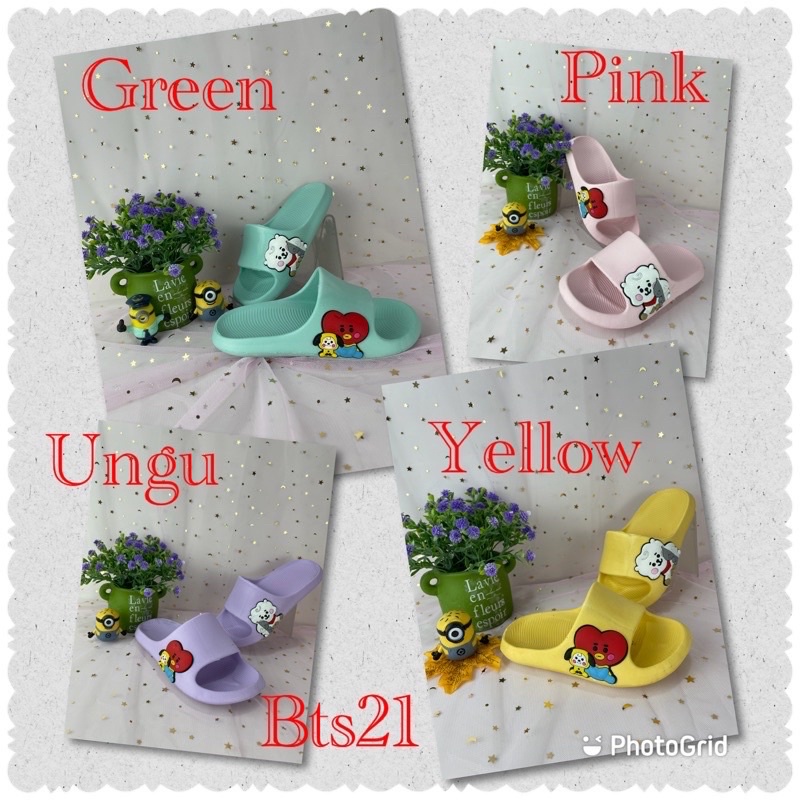 PROMO SANDAL HEMA SELOP BT21 ANAK PEREMPUAN FC PROMO