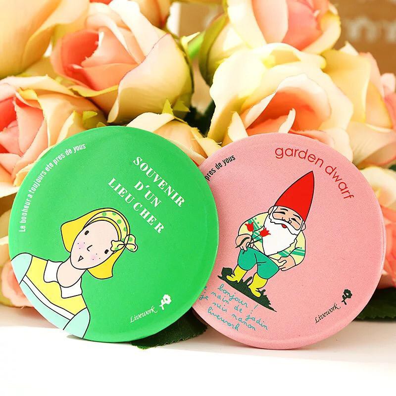 ⭐Bobastore⭐R029 Cermin Kaca Karakter Kartun Bulat Mini Hand Mirror Make Up Traveling Lucu Import