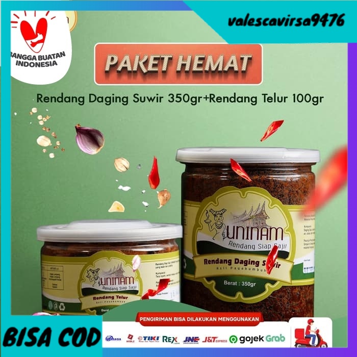 

⭐BISA COD⭐ Rendang daging suwir 350 gram + Rendang telur 100 gram