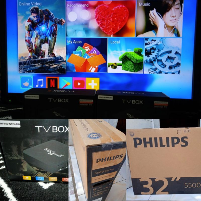 LED TV PHILIPS DIGITAL TV | TV BOX ANDROID FREE BRACKET HDMI