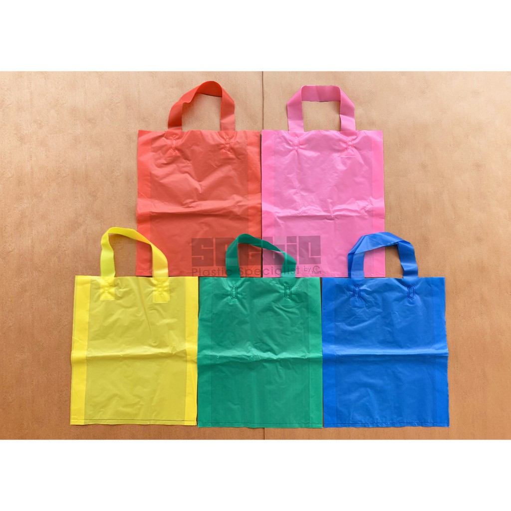 HD Shopping Bag Warna 25x30 / Tas Plastik Warna Ukuran Sedang / Shopping Bag Plastik Warna