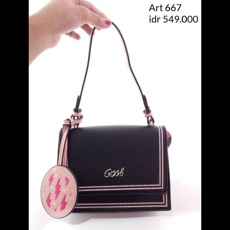 READY TAS GOSH ART 667 BLACK + totebag gosh tali ijo