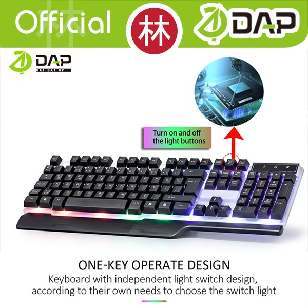 DAP D-M7200 Wired Gaming Keyboard and Mouse RGB Bundle Set
