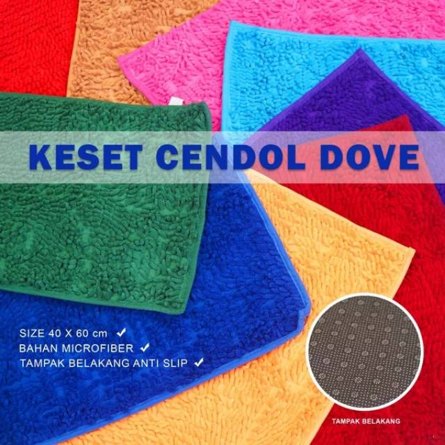 Keset cendol microfiber ukuran 60x40 Anti selip