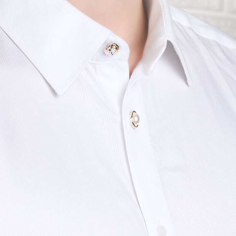 10pcs Bros Pin Bentuk Bunga Aksen Mutiara Berlian Imitasi Anti Silau Gaya retro Untuk Wanita