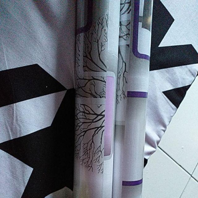 Wallpaper Sticker Dinding Kotak Pohon Ungu 3d Walpaper Stiker