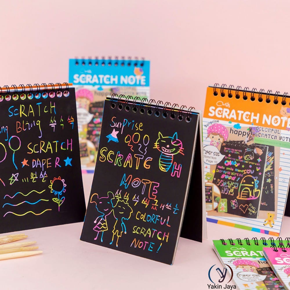 

Buku Note Catatan Gores Warna Pelangi