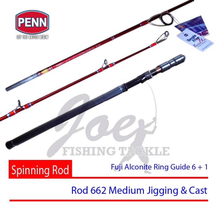 Penn Detonator PE 2-4 Rod Spinning Jigging- PDJS662H Joran Pancing