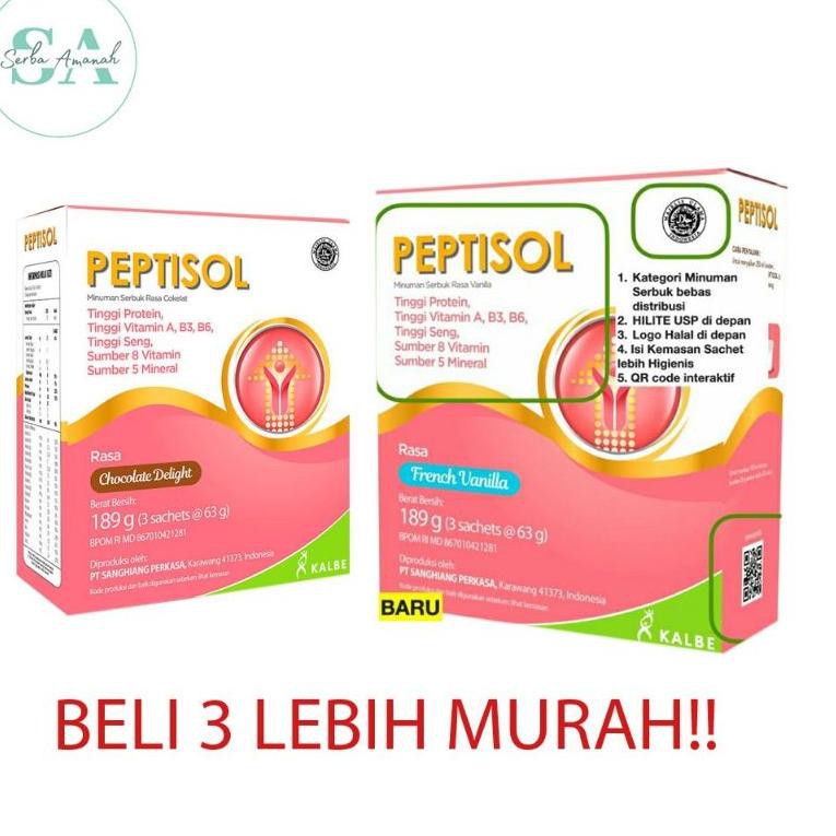 

[KODE PRODUK VD5] Peptisol 189 gram - Susu nutrisi tinggi protein- ibu hamil-pasca operasi