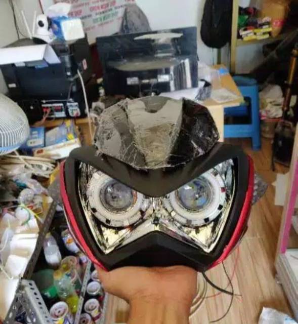 Headlamp Ninja Z 250 + Projie Red Blue Red Reflektor Plus Projie Ninja Z 250 Batok Kepala