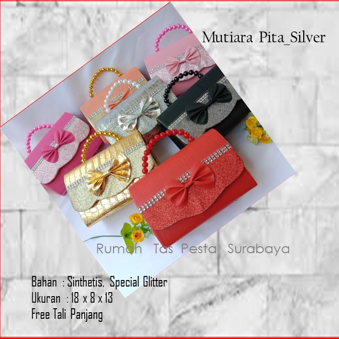 Tas Seserahan,Tas Souvenir,Tas Home Made ,Mutiara Pita_Silver