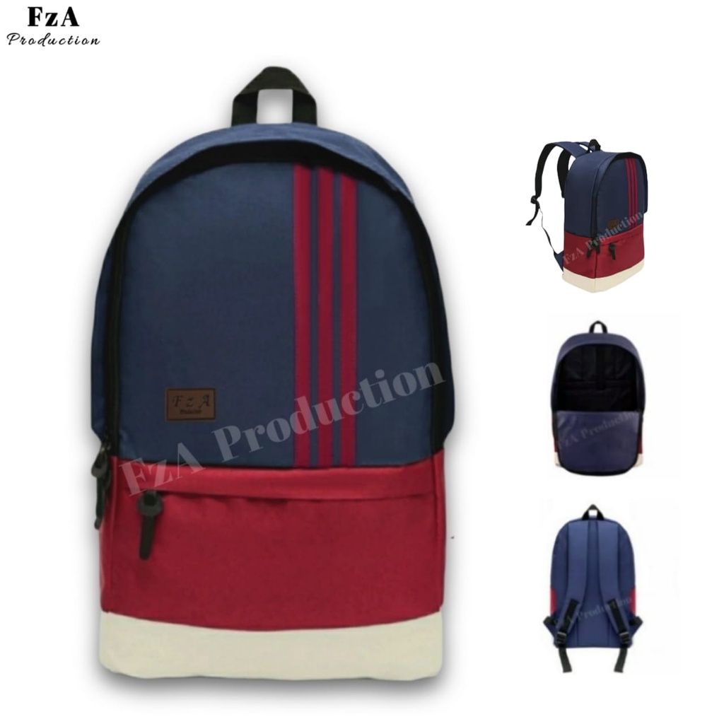 Big Promo..Tas Ransel Distro sekolah kuliah Kerja Pria 4286CV Tas Premium - Ads Navy-Navy Maroon Line