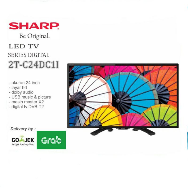 TV SHARP LED 24inch DIGITAL  HD 2T-C24DC1I / 2T-C24DD1I Siap Digital
