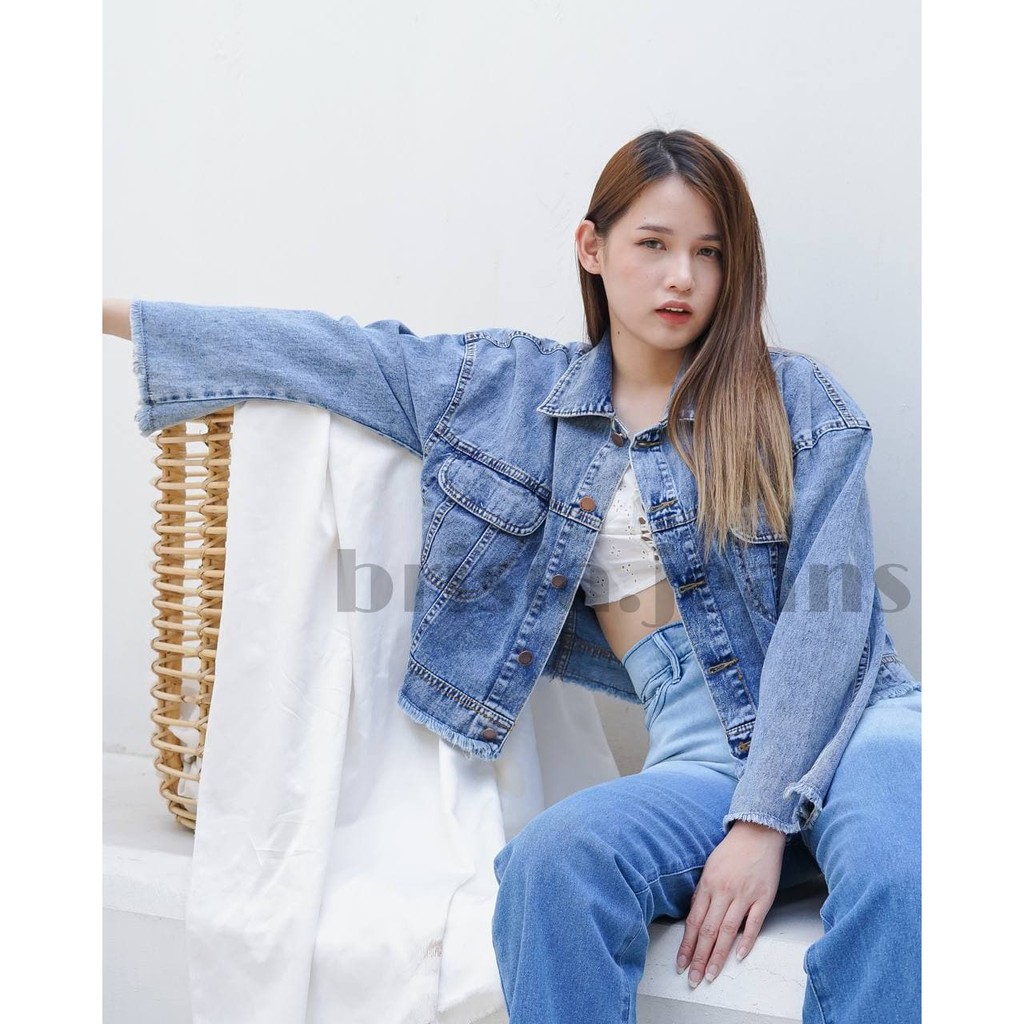 2 WARNA - BORA Crop Oversized Jacket Jeans / Denim Jacket