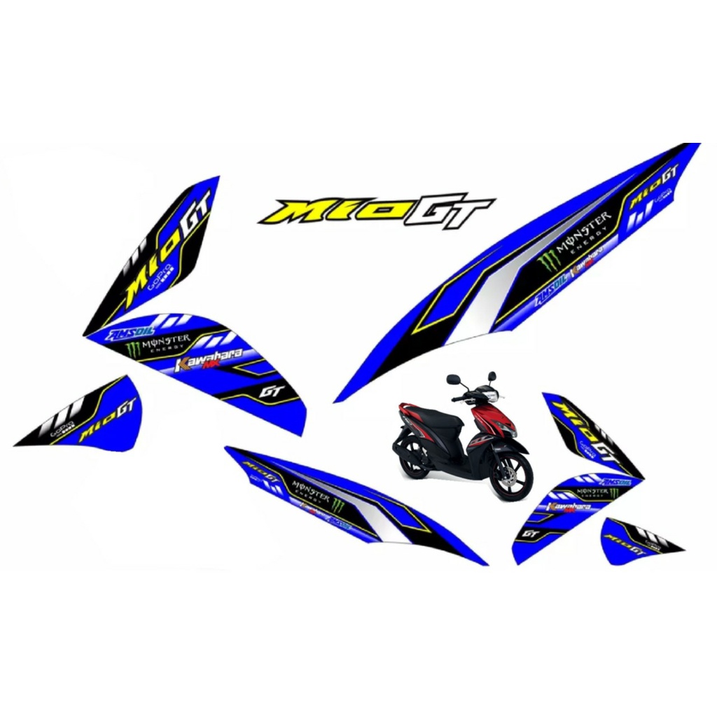 VARIASI STICKER STRIPING MOTOR YAMAHA MIO GT / STICKER MOTOR MIO GT / STRIPING MIO