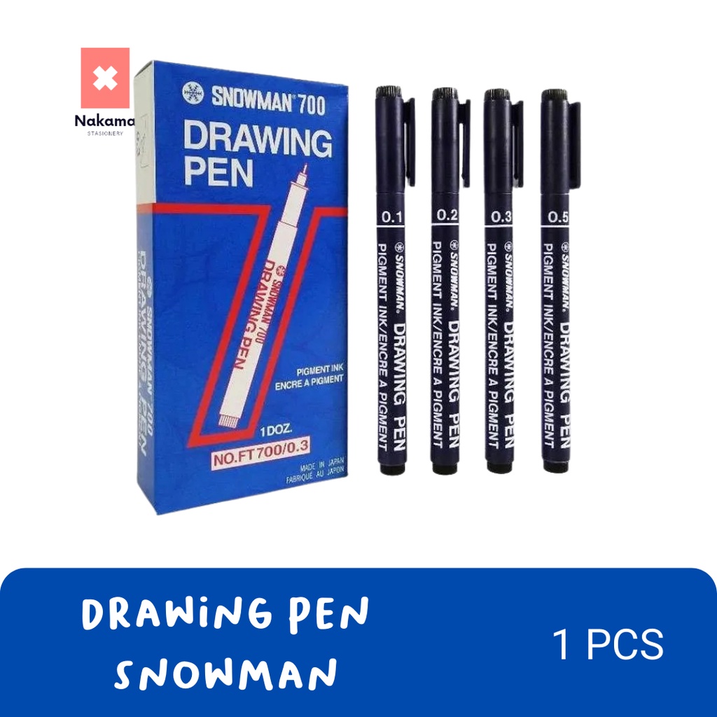 

Drawing Pen Snowman Hitam 00,5-0,8 Bolpen Gambar